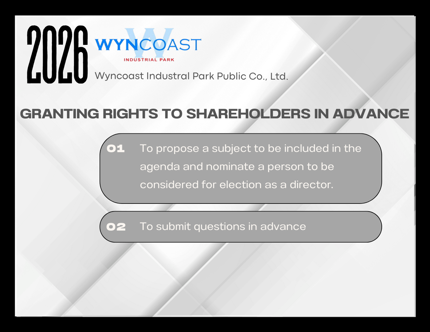 You are currently viewing Granting rights to shareholders in advance